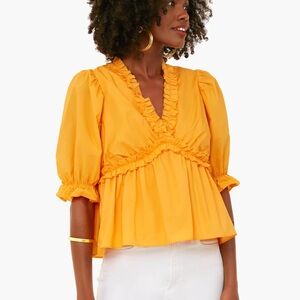 HYACINTH HOUSE CANARY RUFFLE BLOUSE